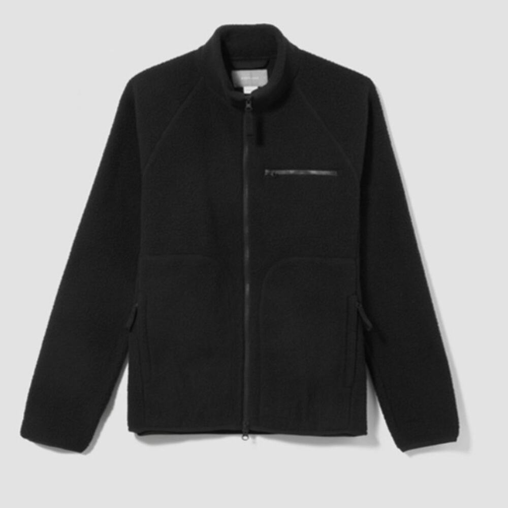 Everlane Recycle Renew Zip Up Fleece Jacket Navy Blue Size Medium